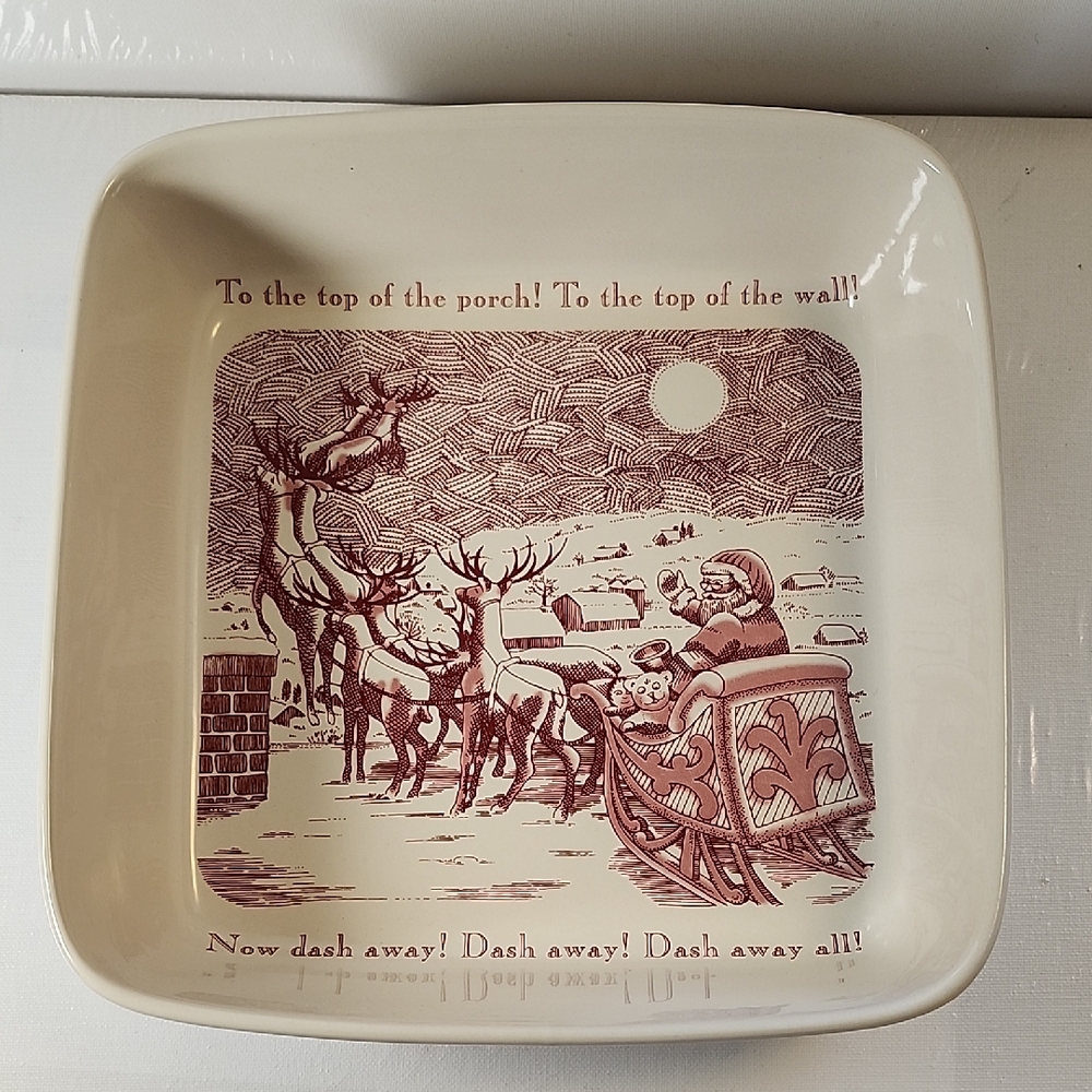 Johnson Brothers Christmas Plate with Red Design Twa Thenight Before Christmas